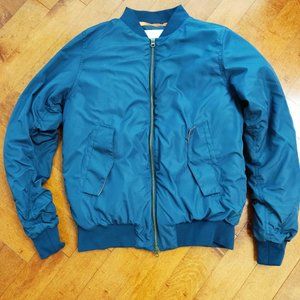 Men's Saturdays Surf NYC Navy Blue Double Zipper Bomber Jacket S